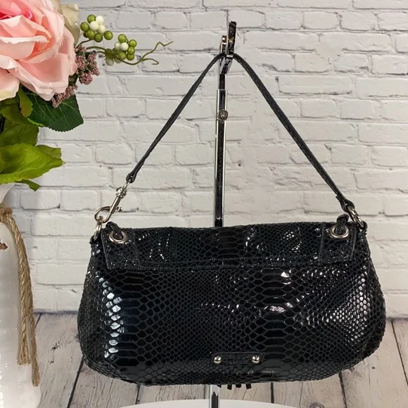 NINE WEST Black Snake Print Clutch/Wristlet Bag - Picture 4 of 17